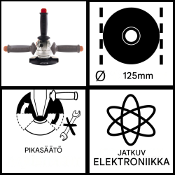 Einhell TE-AG 125 CE kulmahiomakone, 1.100 W, 125 mm, vakioelektroniikka