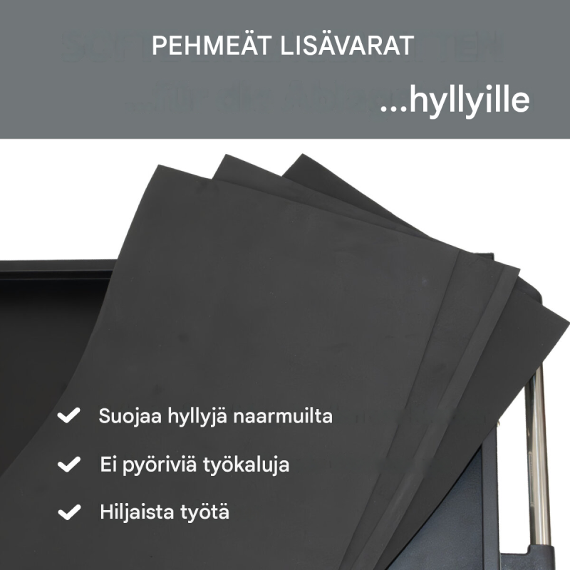 TRUTZHOLM työkalukärry 3 tasoa, harmaa, teräs, 70 x 39 x 79 cm, 300 kg