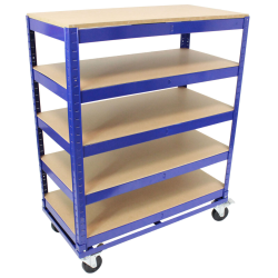 Hyllyvaunu 5 tasoa sininen 750 kg 115 x 90 x 45 cm