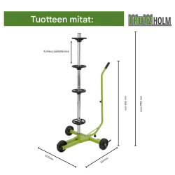 Trutzholm siirrettävä vanne- ja rengasteline, vihreä, metalli, 100 kg