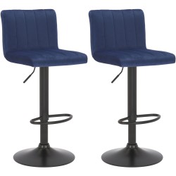 Jamie samettipäällysteiset baarijakkarat säädettävä korkeus 2 kpl setti