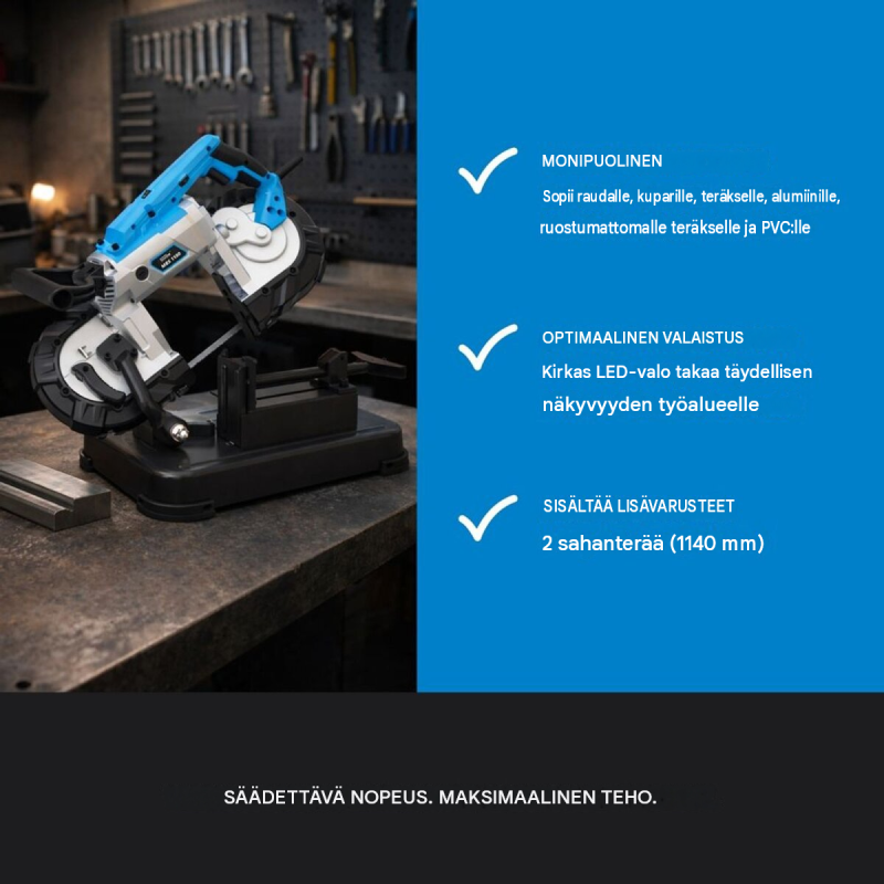 Güde MBS 1100 metallivannesaha, 1100 W, säädettävä nopeus, Ø120 mm