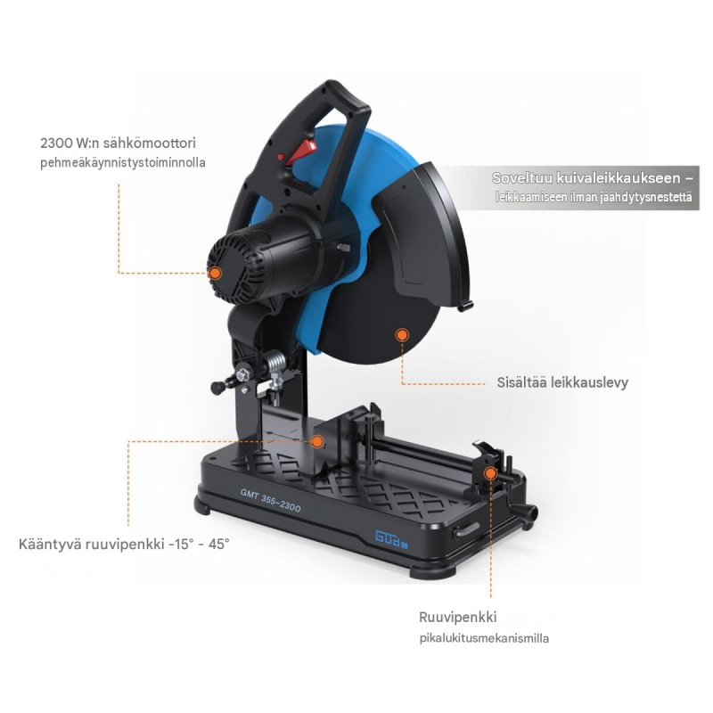 Güde GMT 355-2300 metallikatkaisusaha, 2300 W, 355 mm, teräkselle ja ei-rautametalleille