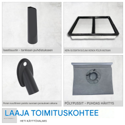 GÜDE Pro 30 märkä-kuivaimuri, 1 800 W, 30 l, ruostumaton teräs, HEPA-suodatin, pölyluokka L