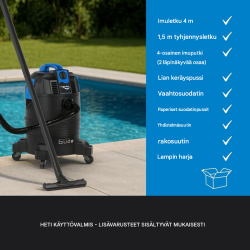 Güde GS 30-1600 3 in 1 allasimuri, 1600 W, 30 l, 4 m imuletku