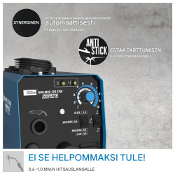 Güde Uni-Mig 125 SYN hitsauslaite, MIG/MAG, puikko, täytelanka ja WIG, 120 A