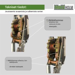 Käsikäyttöinen vaijeritalja 2000/4000 kg, räikkä, sinkitty teräs, 2 x 1,5 m