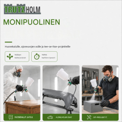 HVLP-ruiskumaalain 3 suutinta, 1,4 1,7 ja 2,0 mm, 600 ml säiliö