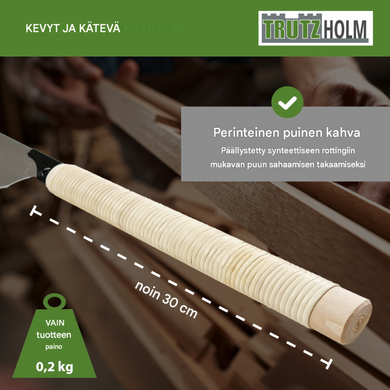TRUTZHOLM japaninsaha, 265 mm SK5-karbonterä, 0,6 mm, 3D-trapetsihammastus