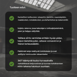 Ketjunostin 2000 kg, 3 m nostokorkeus, kaksinkertainen jarru