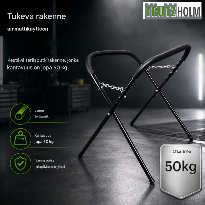 TrutzHolm® X-mallinen maalaus- ja asennusteline, säädettävä, 50 kg