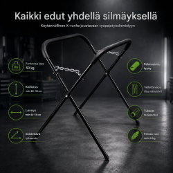 TrutzHolm® X-mallinen maalaus- ja asennusteline, säädettävä, 50 kg