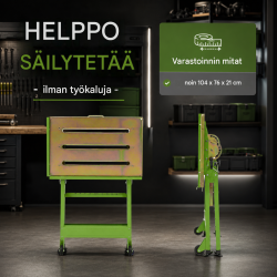TRUTZHOLM hitsauspöytä 150 kg, taitettava, säädettävä 77,5–92,5 cm, 0–90°, 32643
