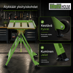 TRUTZHOLM hitsauspöytä 150 kg, taitettava, säädettävä 77,5–92,5 cm, 0–90°, 32643