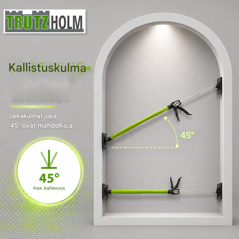 TRUTZHOLM teleskooppituki 57–117 cm, vihreä, 30 kg, kallistettavat tukilevyt