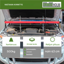 TRUTZHOLM-moottorisilta 500 kg, teräs, portaattomasti säädettävä korkeus