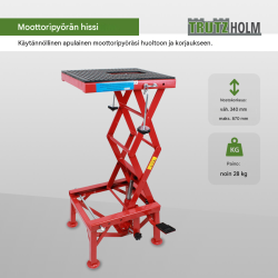 Moottoripyöränostin 135 kg, 34–87 cm, hydraulinen, Enduro ja MotoCross