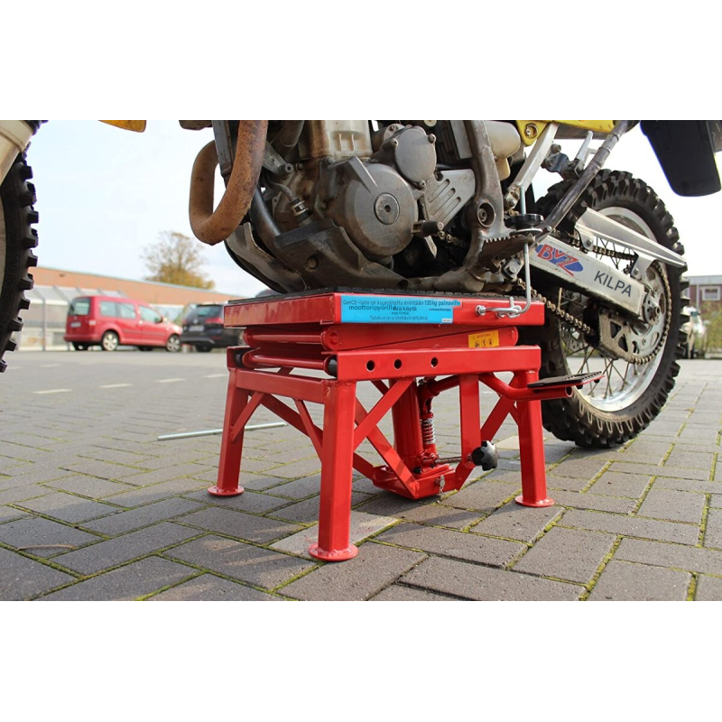 Moottoripyöränostin 135 kg, 34–87 cm, hydraulinen, Enduro ja MotoCross