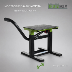 TRUTZHOLM moottoripyöränostin 150 kg, teräs, 299–400 mm, musta / vihreä