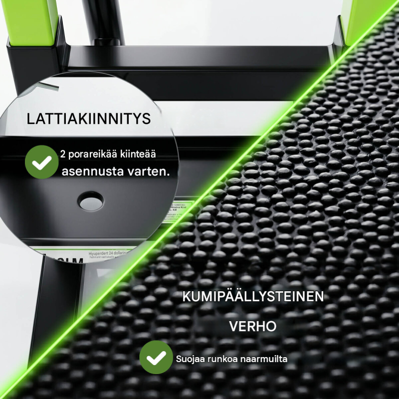 TRUTZHOLM moottoripyöränostin 150 kg, teräs, 299–400 mm, musta / vihreä