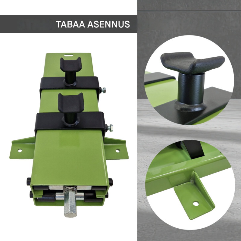 TRUTZHOLM moottoripyöränostin 500 kg, 90–500 mm, teräs, vihreä
