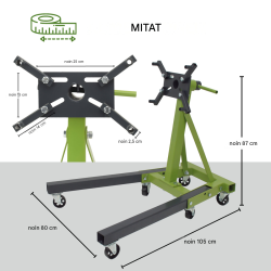TRUTZHOLM-moottoriteline 900 kg, 360° kääntyvä, 6 pyörää, vihreä