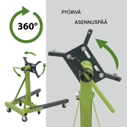 TRUTZHOLM-moottoriteline 900 kg, 360° kääntyvä, 6 pyörää, vihreä