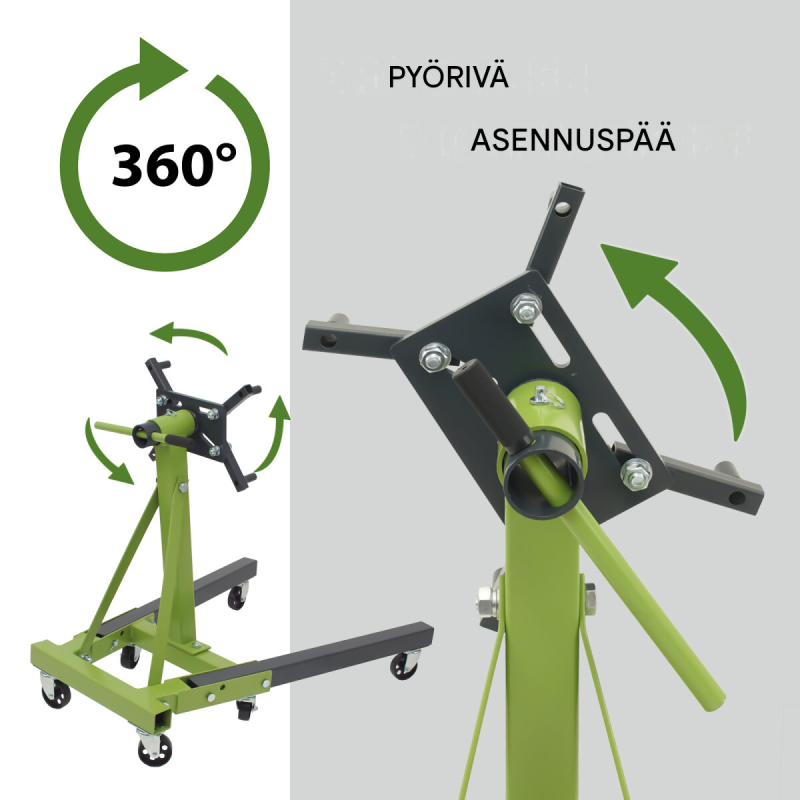 TRUTZHOLM-moottoriteline 900 kg, 360° kääntyvä, 6 pyörää, vihreä