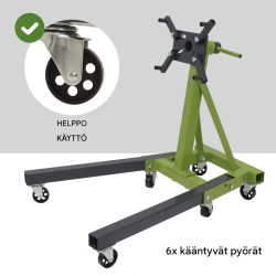 TRUTZHOLM-moottoriteline 900 kg, 360° kääntyvä, 6 pyörää, vihreä