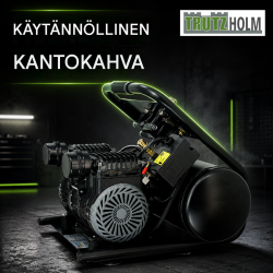 TRUTZHOLM TH-fk9l hiljainen kompressori 900 W, 9 l, 8 bar, tarvikkeilla