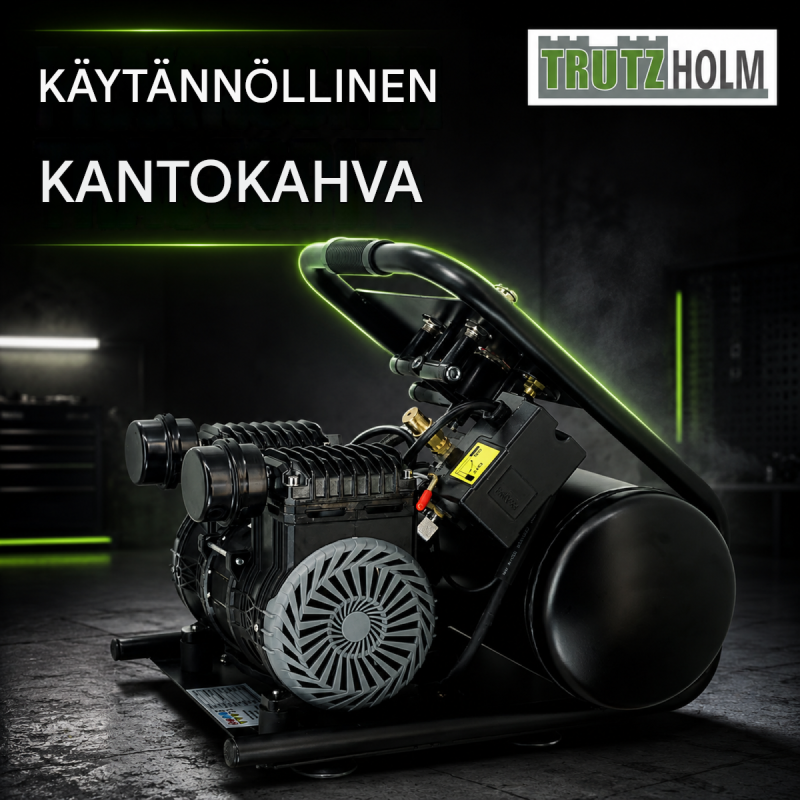 TRUTZHOLM TH-fk9l hiljainen kompressori 900 W, 9 l, 8 bar, tarvikkeilla