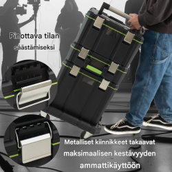 Modulaarinen työkalulaatikkosarja 3 laatikkoa, rollbrett, kantavuus 100 kg, musta ja vihreä