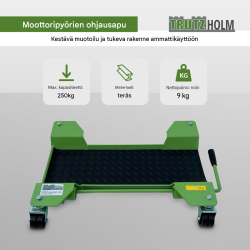 Moottoripyörän siirtolava 54 x 19 cm, vihreä, teräs, 250 kg