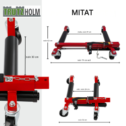 TRUTZHOLM hydraulinen auton siirtolaite 680 kg, renkaan leveys enintään 30 cm
