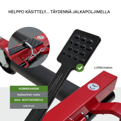 TRUTZHOLM hydraulinen auton siirtolaite 680 kg, renkaan leveys enintään 30 cm