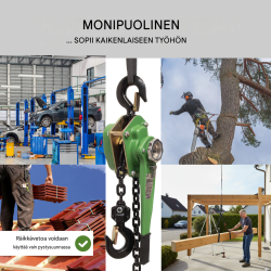 Räikkätalja 0,75 t, 6 m nostokorkeus, öljytön ketju, 11,2 kg