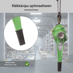 Ketjunostin 3 t, 6 m nostokorkeus, öljytön ketju, räikkämekanismi