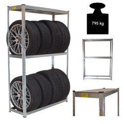 Rengasteline 8 renkaalle 180 x 120 x 40 cm 795 kg sinkitty teräs