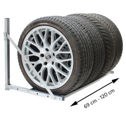 Trutzholm seinäkiinnitteinen rengasteline 4 autonrenkaalle, teräs, 69–120 cm