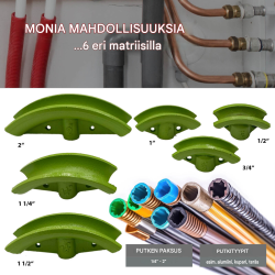 Hydraulinen putkentaivutuskone 12 t, 90°, teräs, 6 matriisia
