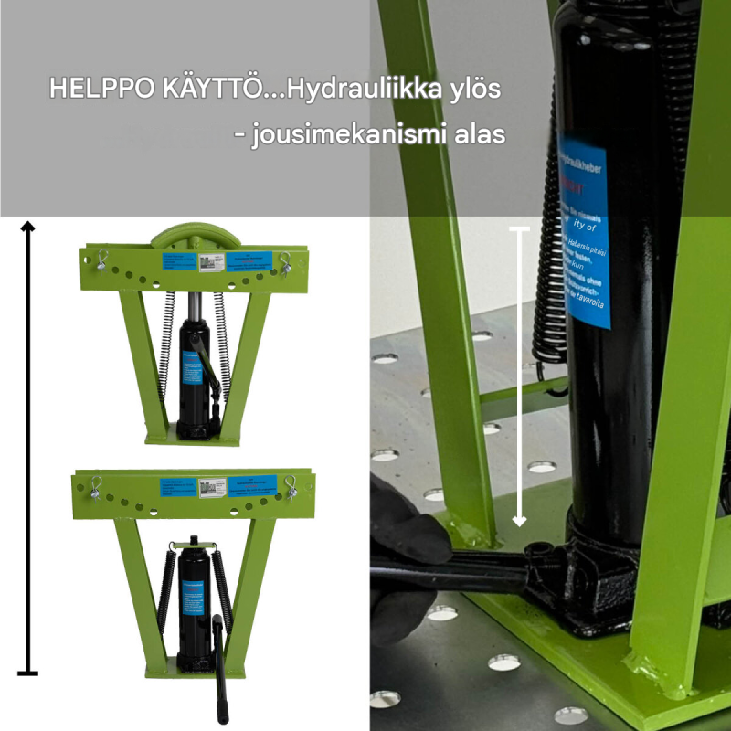 Hydraulinen putkentaivutuskone 12 t, 90°, teräs, 6 matriisia