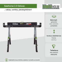 TRUTZHOLM Sägebock 2.0 Deluxe sahauspukki, 9-portainen, 650 kg, sinkitty teräs