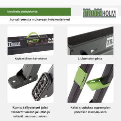 TRUTZHOLM Sägebock 2.0 Deluxe sahauspukki, 9-portainen, 650 kg, sinkitty teräs