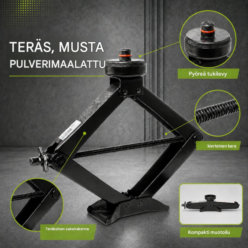 TRUTZHOLM saksitunkki Tesla-ajoneuvoille, 3 t, 100–430 mm, kumityynyt ja työkalut