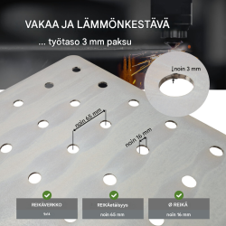 Hitsauspöytä TRUTZHOLM, 91,5 x 61 x 80 cm, mattamusta, 200 kg, reikälevy 16 mm