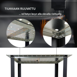 Hitsauspöytä TRUTZHOLM, 91,5 x 61 x 80 cm, mattamusta, 200 kg, reikälevy 16 mm