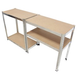 Raskashyllystö 2 kpl, metalli, 160 x 80 x 40 cm, 4 tasoa, 320 kg per hylly