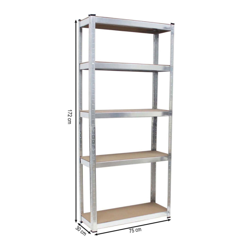 Raskaan kuorman hylly 2 kpl, galvanoitu metalli, 170 x 75 x 30 cm, 375 kg