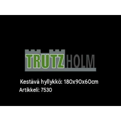 TRUTZHOLM raskaan kuorman pistohylly 180 x 90 x 60 cm, 875 kg, 5 hyllytasoa, sinkitty teräs