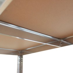 Raskasmetallihylly 180 x 90 x 40 cm, 875 kg, sinkitty metalli, 5 puuhyllyä